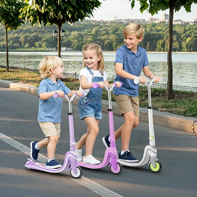 Scooter for Kids with Light-Up Wheels & Deck, Adjustable Heights 2 Wheel Kick Scooters for Kids 5-7, Toddler Scooters with 4 Lighting Mode Deck
