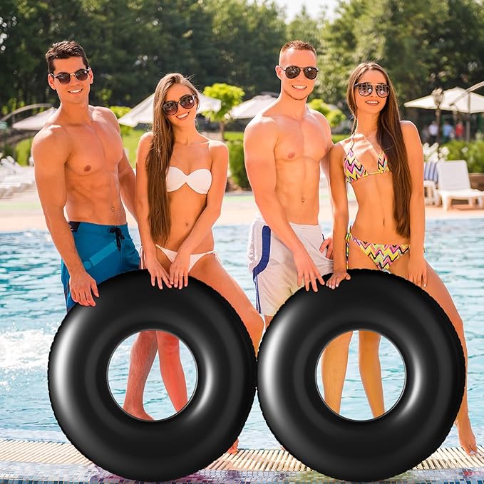 8 Pcs Large Inflatable Pool Float 36 Inches Swimming Ring Pool Floats Adult Inflatable Tube for Summer Vacation Beach River Bachelorette Wedding Party Supplies