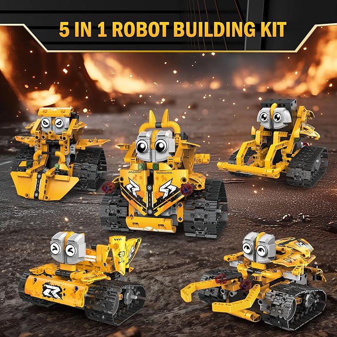STEM Robot Building Kit for Kids Ages 8-16, 5 in 1 Robot Toys with APP & Remote Control, 269 PCS Programmable Engineering Building Blocks Birthday Gifts for Boys Girls Age 6 7 8 9 10 11 12+