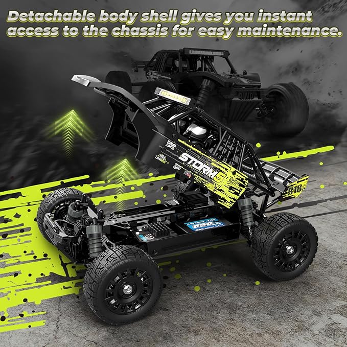 HAIBOXING 1:18 Desert Off-Road RC Truck 18856, RTR Fast 36km/h 4WD Electric Car Splash-Proof, Hobby Grade for Kids, Beginners, and Adults; Dual Batteries for Extended Outdoor Fun - Remote Control Toy