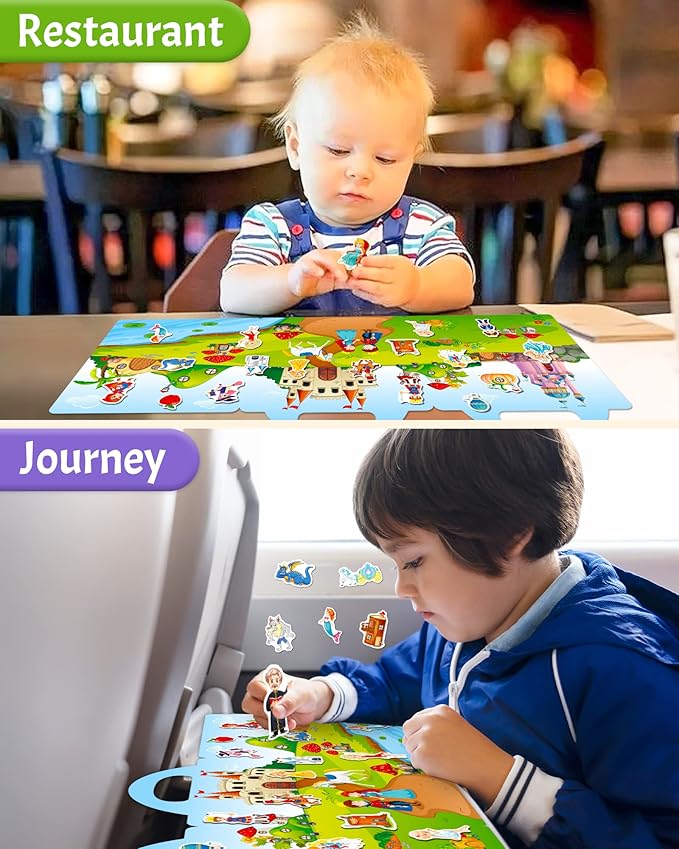 Benresive Reusable Sticker Book for Toddlers 2-4 Years, Fun Travel Stickers for Kids, Waterproof Sticker Books for Toddlers 1-3, Crafts Activities for Todddlers 1-3 2-4 3-5 - Fairy