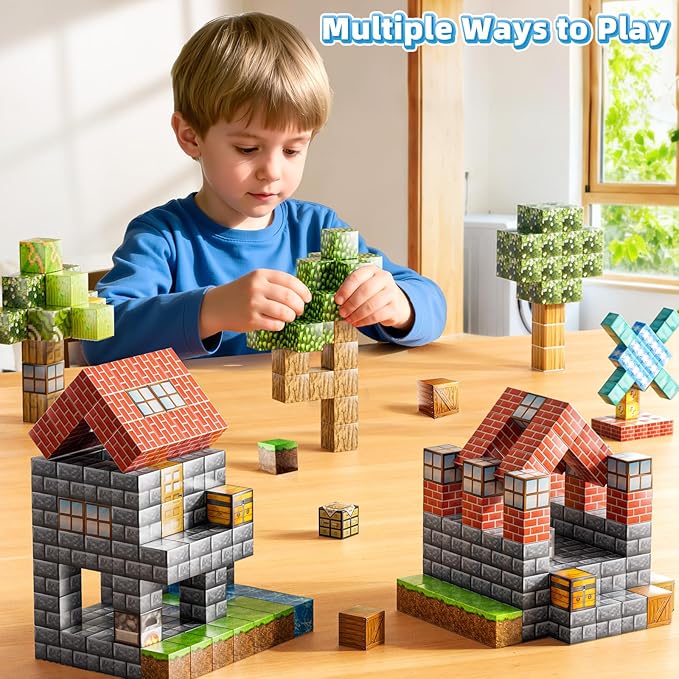 Magnetic Blocks Toys for Kids, 110PCS Magnetic Building Blocks, STEM Montessori Sensory Stacking Toy for Boys Girls Age 3 4 5 6 7 8 9 10, Christmas Birthday Gifts for Boys and Girls Age 3+