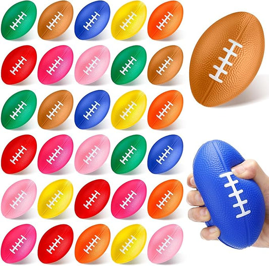 Mini Foam Footballs 4.7 Inch Party Favor Foam Balls Assorted Color Small Stress Sports Ball for Game Carnival Reward Party Gift Goodie Bags Stuffers