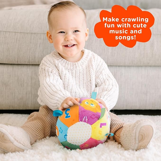 Move2Play, Hilariously Interactive Baby Ball with Music & Sound Effects | First Birthday Gift | Toddler Toy for Boys & Girls | Age 6, 9, 12, 18+ Month | 1, 2+ Year's Old (Baby Ball)