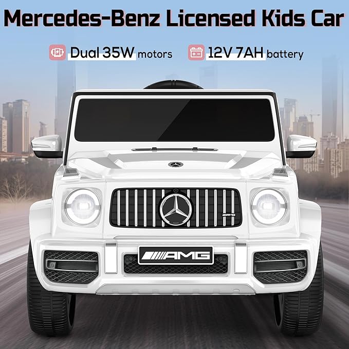 Licensed Mercedes Benz G63 Kids Electric Car, g Wagon 12V Ride on Car w/High Window, Remote Control, 3 Speeds, Music Player, Horn & LED Lights for Toddlers