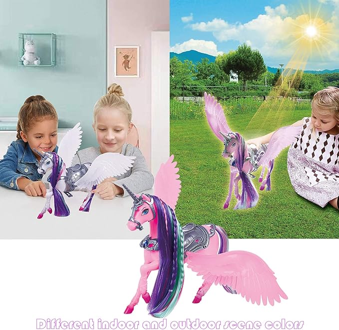 BETTINA Color Change Unicorn and Fairy Tale Princess Doll, W/Mane Brush, Girls' Unicorn Doll Toys Gifts, Presents for Girl Kids Aged 3+, Rainbow Braided Hair Horse Princess