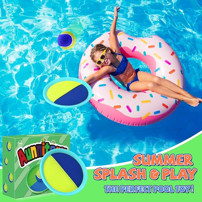 Toss and Catch Ball Set Beach Toys for Kids Outdoor Toys and Yard Games for Boys and Girls Improves Focus Great for Exercise Fun Easter Christmas Birthday Gift Idea - 8 inch