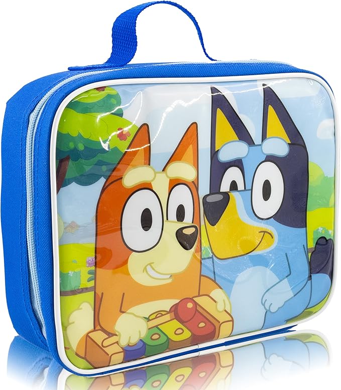 Fast Forward Bluey Lunch Box for Kids | Bluey and Bingo Insulated Lunch Bag Lunch Box for Boys, Girls, Unisex, Toddlers| Bluey Blue Reusable Lunchbox