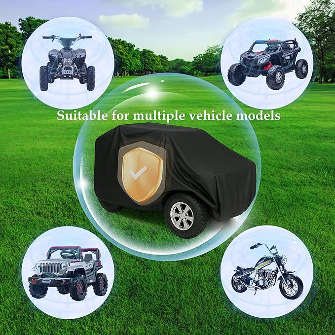 Waterproof Ride-On Toy Car Cover for Kids Electric Vehicles – Outdoor Black Dustproof & UV-Resistant for Ride-On Cars, 51x29.5x26in