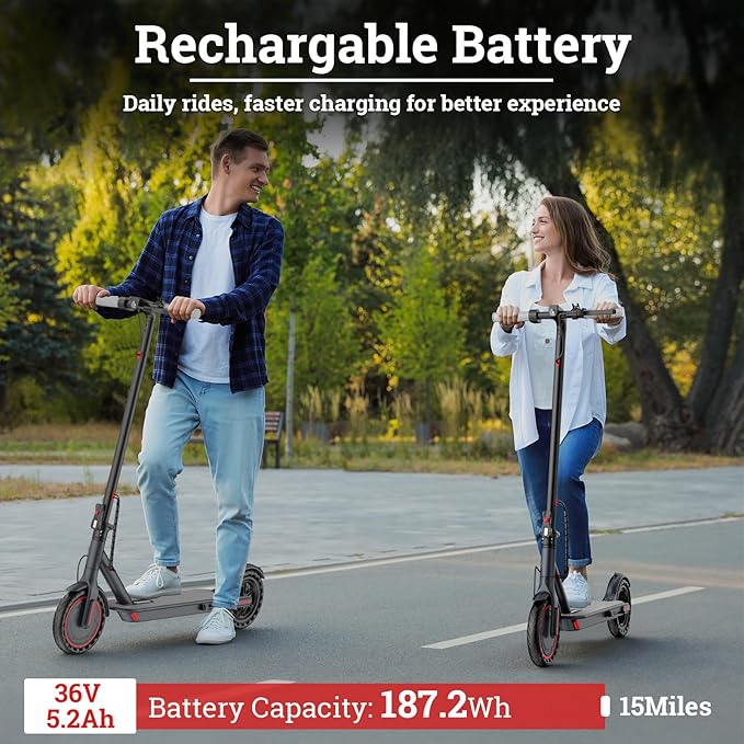 Electric Scooter - 8.5"/10" Solid Tire, Powerful 350W/500W Motor, Top Speed 19 MPH, Max 16-22 Miles Ranges, Load 265LBS, Aluminum Alloy Frame Foldable Commuting Escooter for Adults & Teens