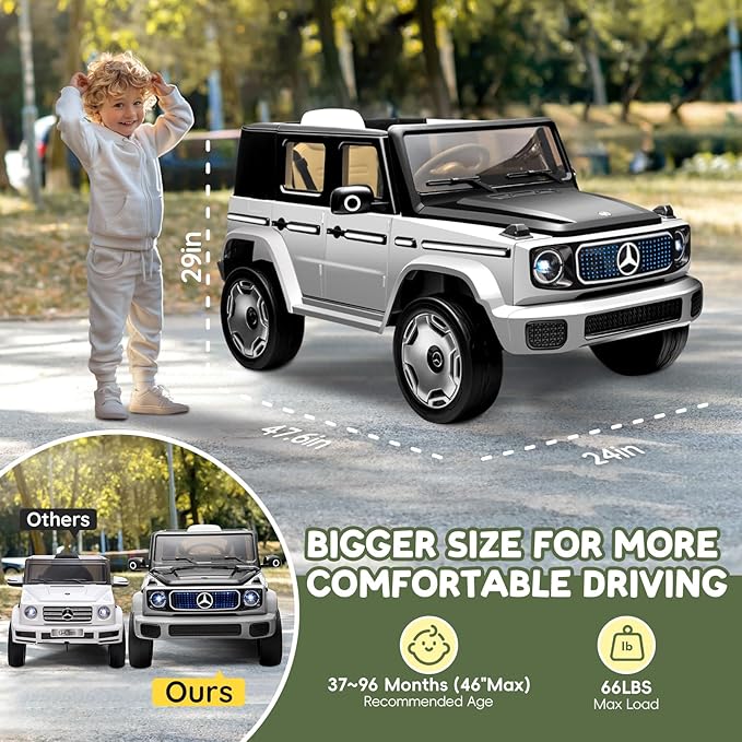 Kids Ride On Car, Electric Car for Kids, 12V Ride on Truck Toy w/Remote Control, LED Light, 3 Speeds, Music, Aged 3-5 Years Old, Grey