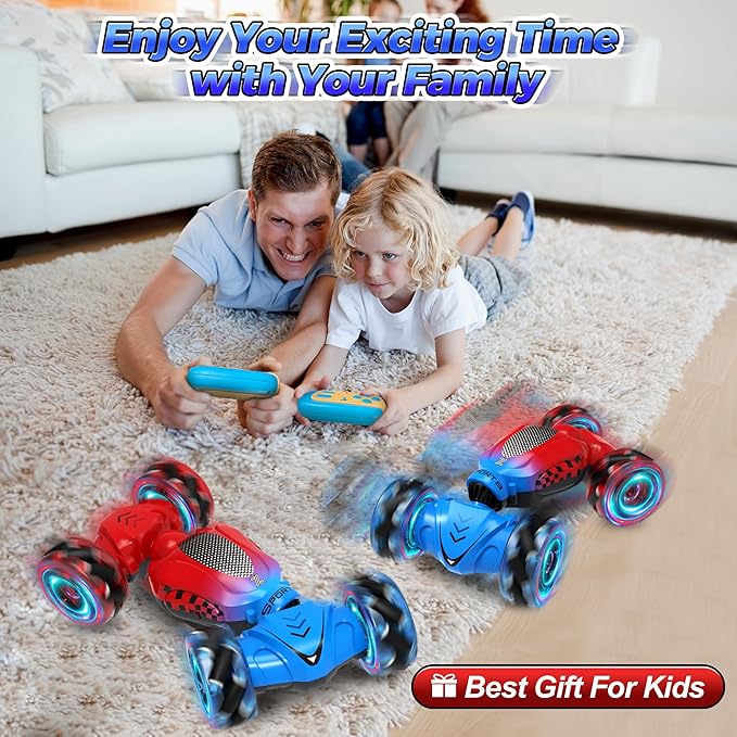 Remote Cars for Kids Ages 4-8, Toys for Ages 5-7, Gift for 4 5 6 7 8-13 Years Old, Gesture Sensing RC Stunt Car with Lights, Remote Control Car for Boys 8-12, Birthday Gift for Kids