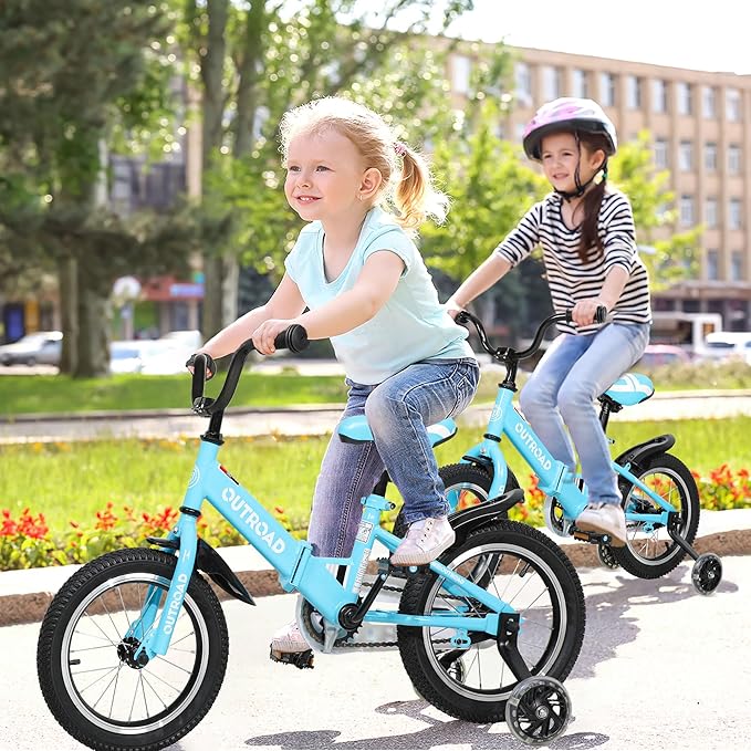 14/16/18 Inch Folding Kids Bike with Training Wheels, Gifts for Girl&Boy Age 3-10 Years, Toddler Bike with Dual Brakes for Beginners, Multi-Color