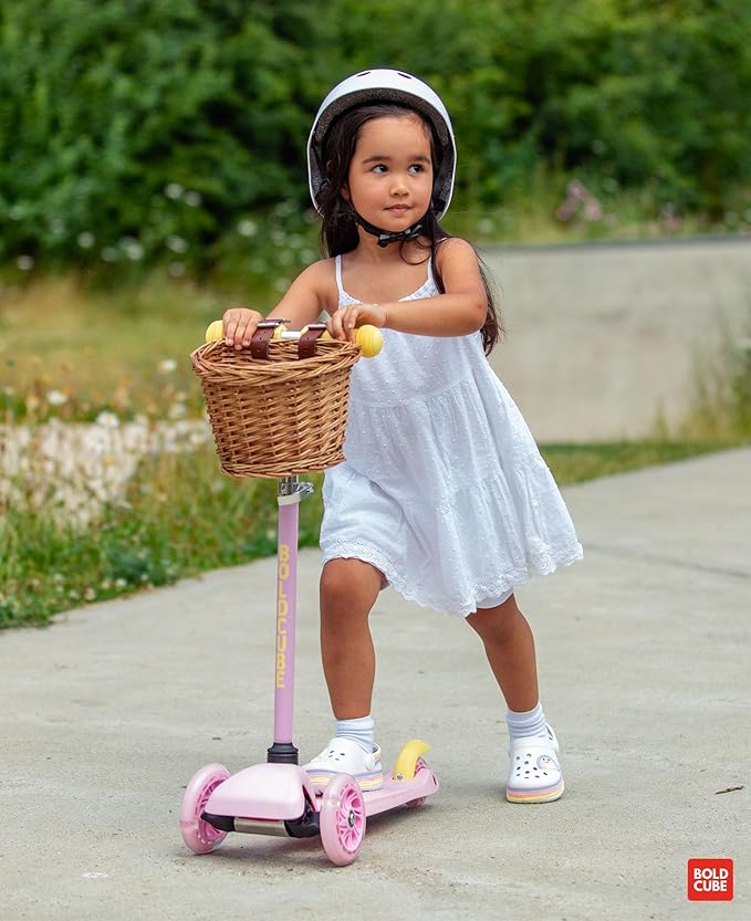 Teeny | 3 Wheel Mint Scooter for Kids & Toddlers Ages 3-6 Years | Flashing Wheels | Height Adjustable 53 to 70 cm | My First Scooter