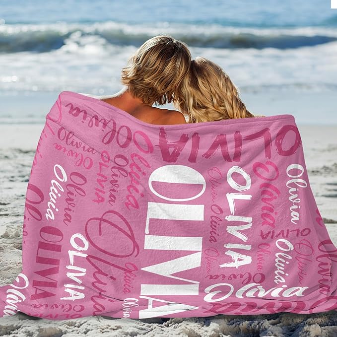 Dr.TOUGH Personalized Name Blanket Personalized Blanket for Adult Kids Flannel Customized Personalized Blankets and Throws