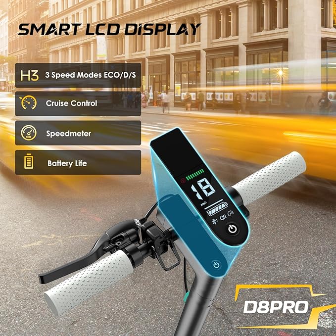 Electric Scooter for Adults & Teens, 350W Motor, 19 MPH Top Speed, 15/21 Miles Range, Foldable E-Scooter with 8.5" Honeycomb Tire, Escooter with Dual Braking System and App Control