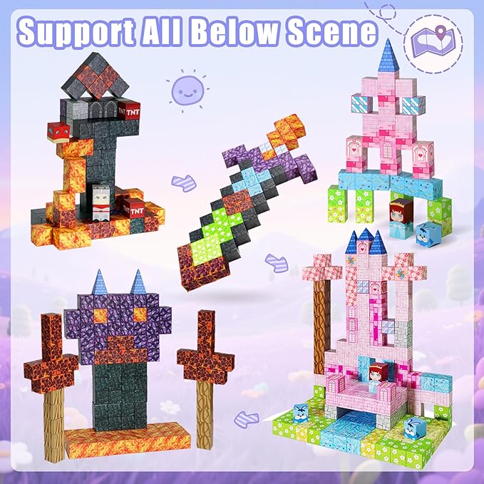 Magnetic Blocks - 150PCS Magnetic Building Blocks, STEM Constructions Magnet Blocks for Boys Girls Age 3 4 5 6 7 8 9 10, Sensory Stacking Toy Christmas Birthday Gifts for Kids