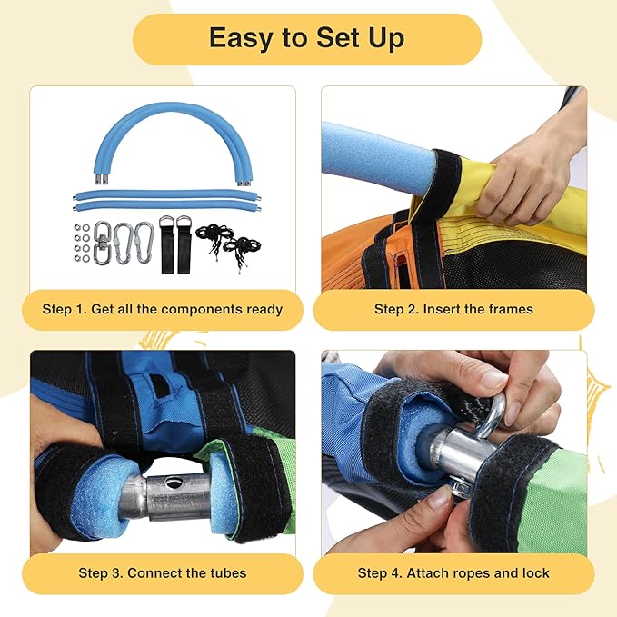 RedSwing 65" Saucer Swing for Kids, Giant Platform Swing for Outdoor Playground, Flying Oval Surf Swing Strong Heavy Duty, 500lbs Weight Capacity, Easy to Asssemble, Rainbow