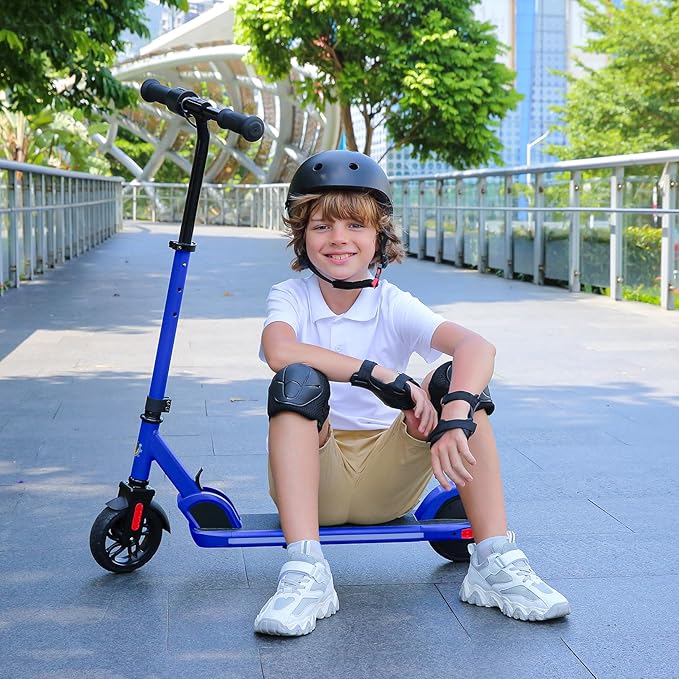 Caroma Electric Scooter for Kids Ages 6-14, 180W/150W Motor & 10 Mph, 85 Mins Ride Time, Adjustable Height & Speed, LED Display & Colorful Lights, Kids Electric Scooter, Best Gifts for Girls and Boy