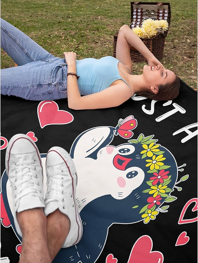 Just Girl Loves Penguins Blanket Soft Blankets and Throws Flannel Cozy Lightweight Quilt Gift Perfect for Bed Sofa Couch-60 x50 Medium for Teen