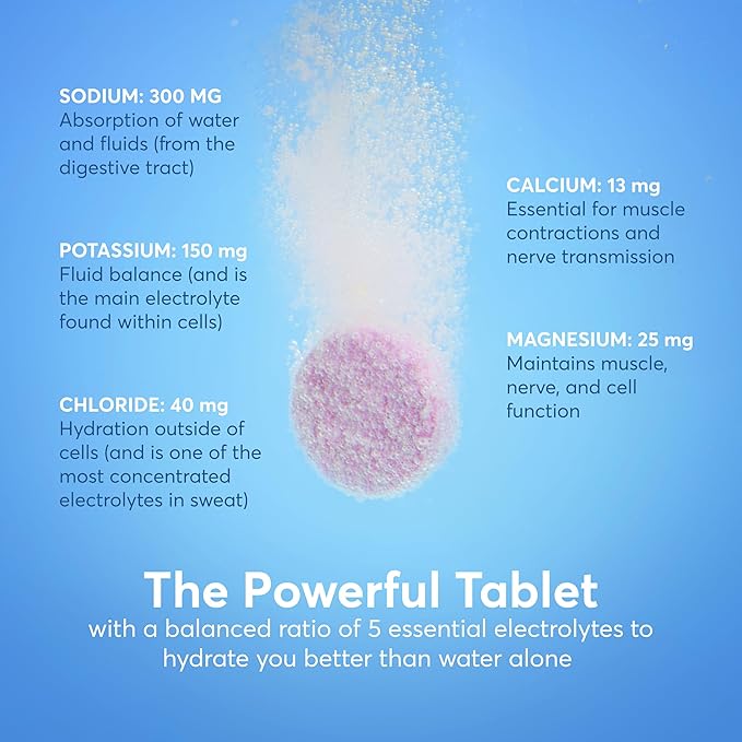 Nuun Sport Electrolyte Tablets with Magnesium, Calcium, Potassium, Chloride & Sodium, Gluten Free & Vegan, Citrus Fruit, 8 Pack (80 Servings Total)