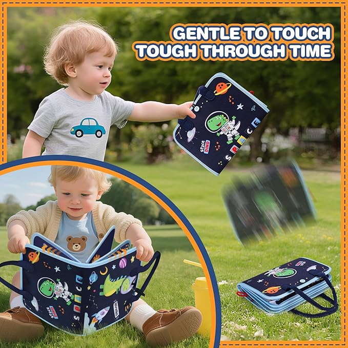 Toddler Busy Book, Montessori Busy Board, Activity Sensory Toys 2025 for Toddler Boys Christmas Birthday Gift, Educational Learning Quiet Book for Kids, Travel Toy for Airplane Car