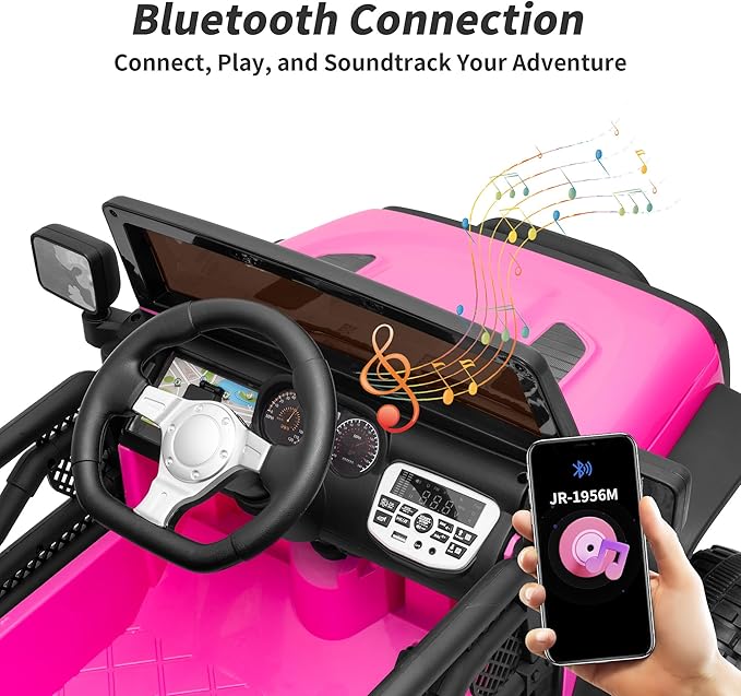 Kids Ride on Car Toy, 24V Electric Car for Kids with Remote Control, 2x200W Motors - Hot Pink