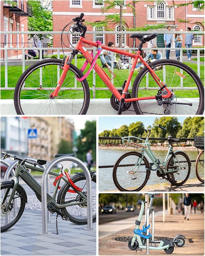 Sportneer Bike Lock: 5 Digit Combination High Security Anti Theft Bike Chain Lock - 3.2/3.6/4ft Heavy Duty Keyless Bicycle Lock for Bike, Motorcycle, Scooter, Door & Gate - 4/6mm Thick, Easy to Use