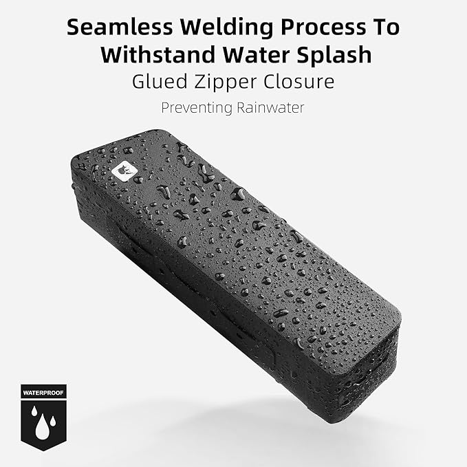 Rhinowalk Bike Top Tube Bag Bike Frame Bag with Zipper Fully Waterproof and Stable Bicycle Frame Bag Bicycle Bag Professional Cycling Accessories for Mountain Road Bike-Black