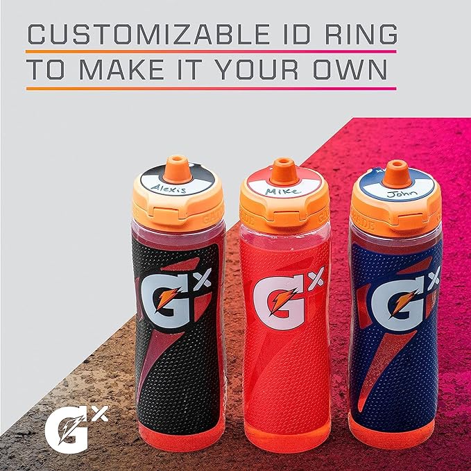 Gatorade Gx Sports Bottle, Faded Flag, Plastic, 30oz (Pack of 6)