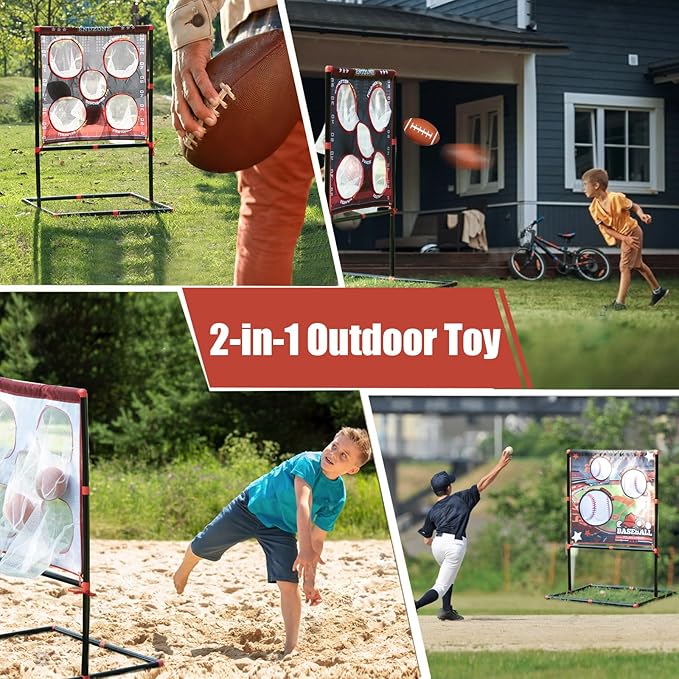 Football Toss Game for Kids Ages 3-8 - Outdoor Toy for Backyard, Beach & Camping for Toddlers & Family Party Fun