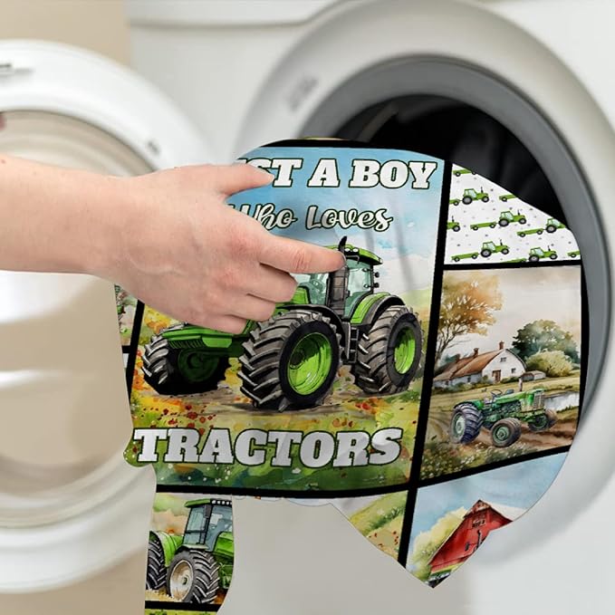 Tractor Blanket Farm Harvester Blankets,Just A Boy Who Loves Tractors Flannel Blanket Gifts for Girls Boys,Soft Warm Lightweight Blanket for Room Decor,30"x40"for Toddler/Pets