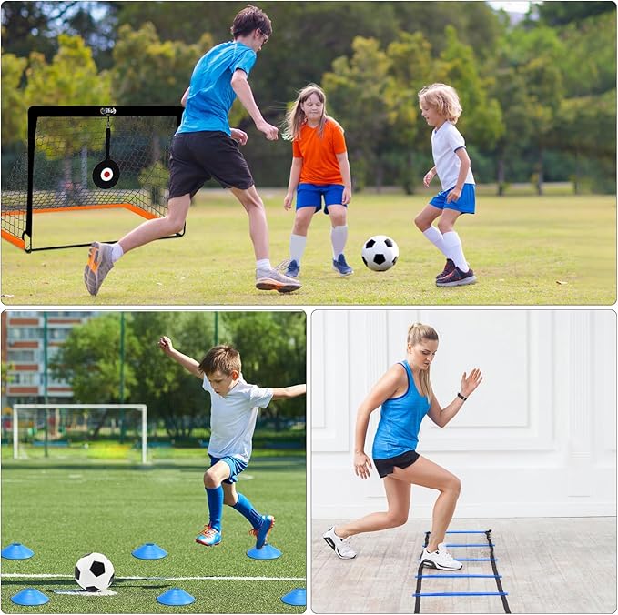 Kids Soccer Goals for Backyard - Portable Pop Up 4x3FT Soccer Nets for Toddler Age 3-5 6-8 8-10 10-12 - Youth Soccer Goal Training Equipment Practice Set - Target Soccer Game Gift for Outdoor