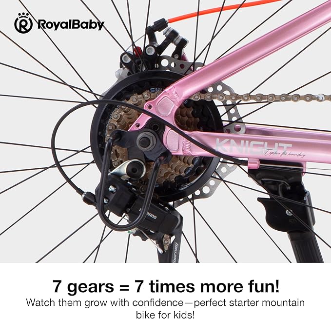 RoyalBaby Kids Mountain Bike for Boys and Girls, Ultra-Light Aluminum 20-24 Inch Wheel Bicycle for 6-14 Years Old Children, 7/21-Speeds Drivetrain