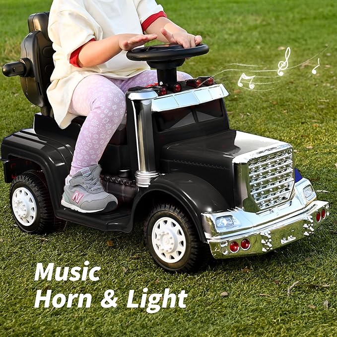 3-in-1 Ride on Push Car for Toddler with Handle, Toddler Ride on Toy for Boys Aged 1-3, Stroller Sliding Walking Car w/Music, Horn and Lights - Black
