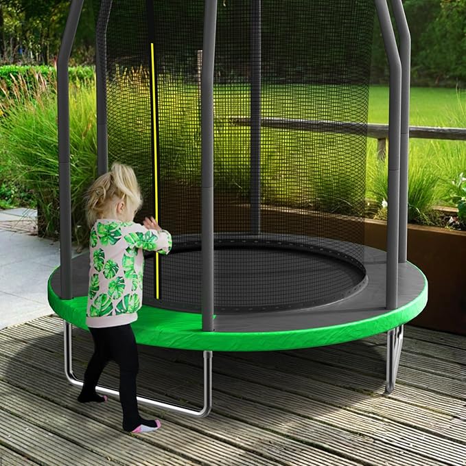 AOTOB 6 FT Trampoline for Kids with Enclosure Net, Heavy Duty Recreational Outdoor/Indoor, ASTM Approved (Green)
