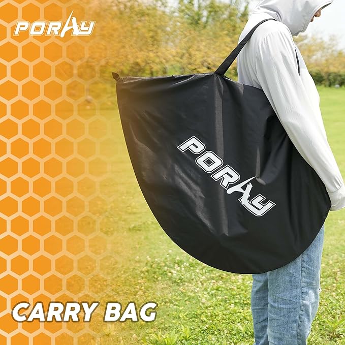 Poray Soccer Goal for Kid Easy-up Set of Two Portable Soccer Net 210D Oxford with 8 Field Marker Cones Extra Stakes Fun for Backyard and Soccer Training