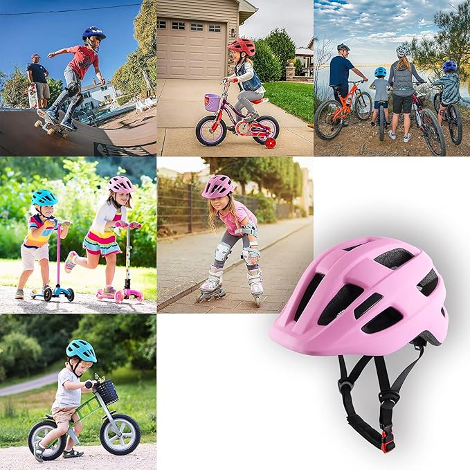 Kids Bike Helmet for Ages 1-8 Years, Adjustable Toddler Boys and Girls Helmets, Lightweight Child Infant Bicycle Cycling Scooter Sports Helmet 48-54cm