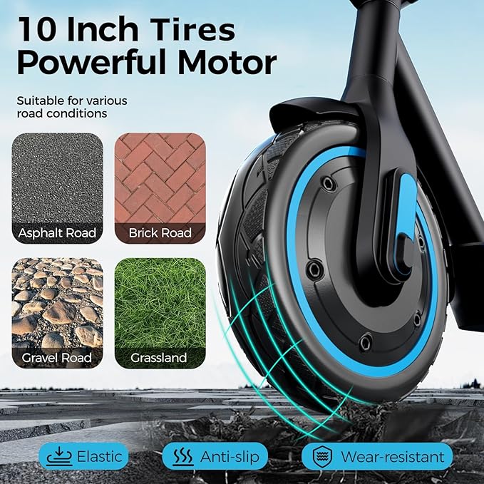 Electric Scooter Adult, 19-25 MPH Max Speed, 21-28 Miles Long Range, E Scooter with 8.5"/10" Tires, 350W/500W/600W Motor, Cruise Control and Dual Braking, Foldable Electric Scooter for Adults