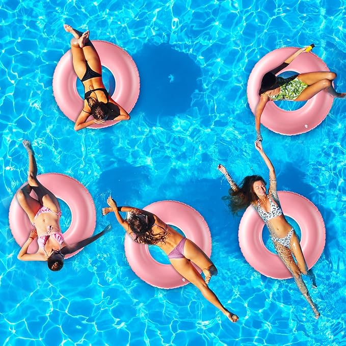 8 Pcs Large Inflatable Pool Float 36 Inches Swimming Ring Pool Floats Adult Inflatable Tube for Summer Vacation Beach River Bachelorette Wedding Party Supplies