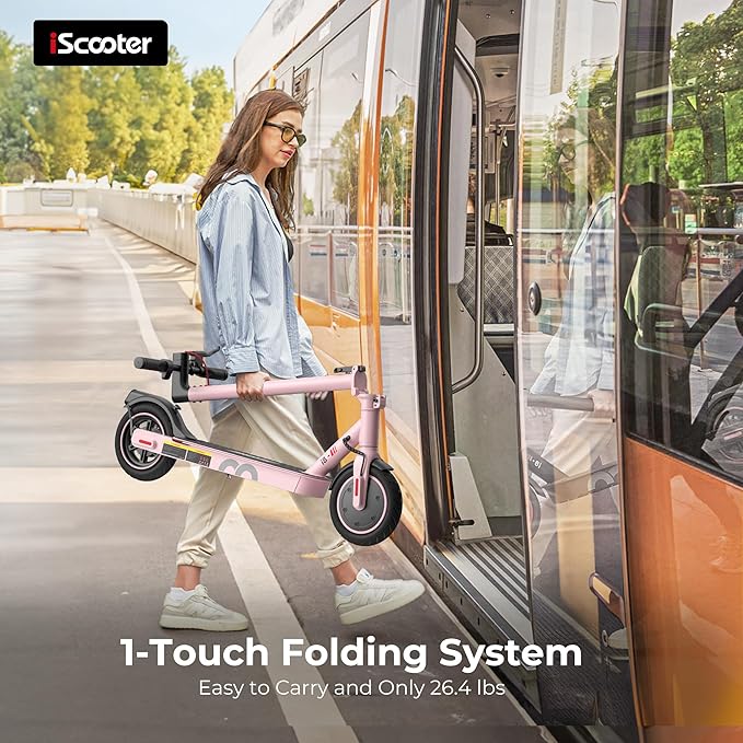 iScooter Electric Scooter for Adults, 23/18/12 Miles Long Range,22/19/18 Mph Top Speed, Commuting Electric Scooter with Cruise Control, Double Braking Systems Escooter for Adults and Teens