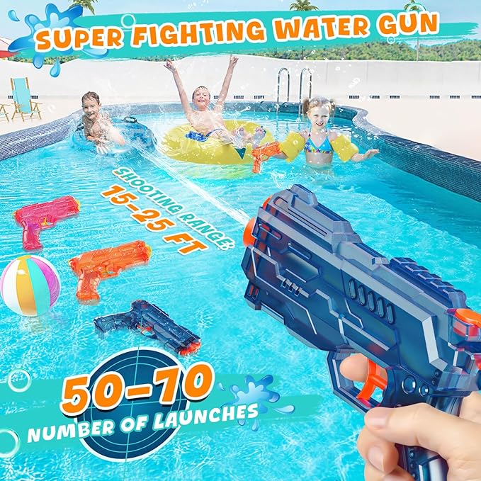 Water Gun Squirt Toy for Kids: Leakproof Super Water Guns for Kids Age 5 8 12 Boys Girls Adults - Small Outdoor Water Guns Toys for Pool Beach Swimming Summer Games Yard Party (6 Pack)