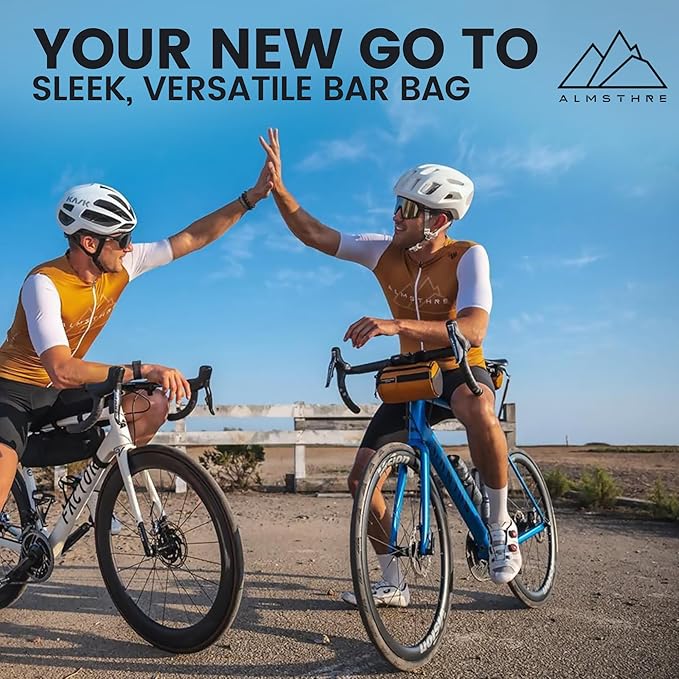 Signature Bar Bag – California Gold | Hard-Shell Bike Handlebar Bag with Waterproof Zippers & Adjustable Straps | Lightweight Bicycle Handlebar Bag, Compatible with Road, Gravel & MTB Bikes