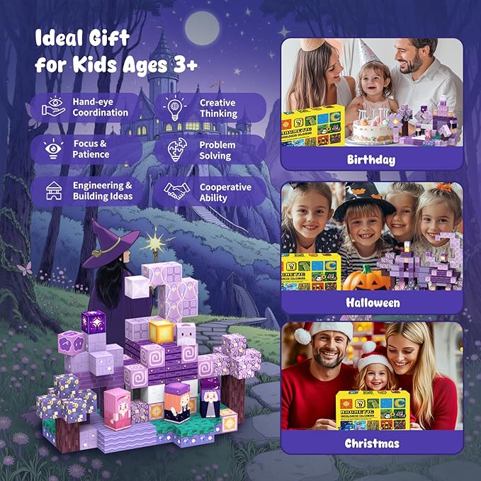 Magnetic Blocks-120PCS Ocean Quest Set，Magnetic Building Blocks Kids Toys for Ages 3 4 5 6 7 8-13 Birthday Gifts，STEM Montessori Sensory Toys for 3+ Years Old Boys & Girls