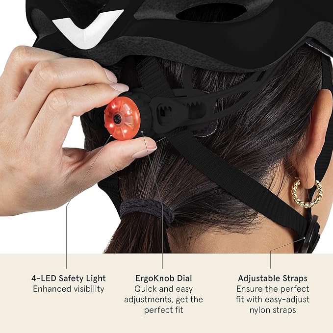 Retrospec Silas Adult Bike Helmet with Light for Men & Women - Lightweight, Comfortable