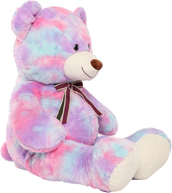 Tezituor 40in Giant Teddy Bear,Big Stuffed Animal Plush Toys,Rainbow Purple Soft Bear Plushie Gifts for Adult & Kids Boys Girls Baby Shower Party,Valentine, Christmas, Birthday