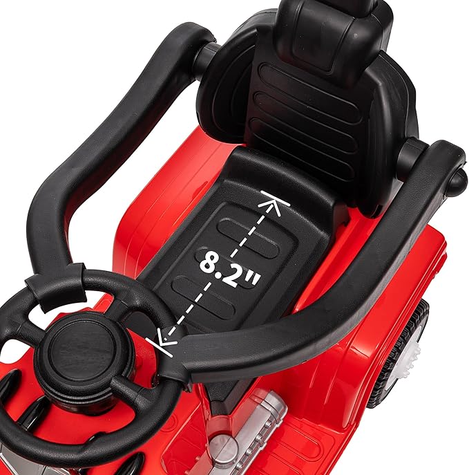 3-in-1 Ride on Push Car for Toddler with Handle, Toddler Ride on Toy for Girls Aged 1-3, Stroller Sliding Walking Car w/Music, Horn and Lights - Red