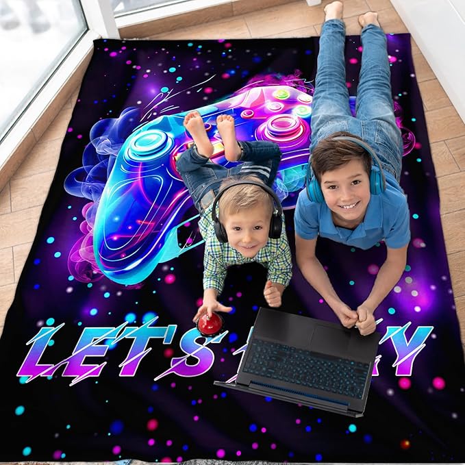 Gaming Blanket for Boys Men Game Throw Blankets for Kids Teens Adults, 60x80 Inches Soft Cozy Cool Decor Throw for Sofa Couch Bed Office