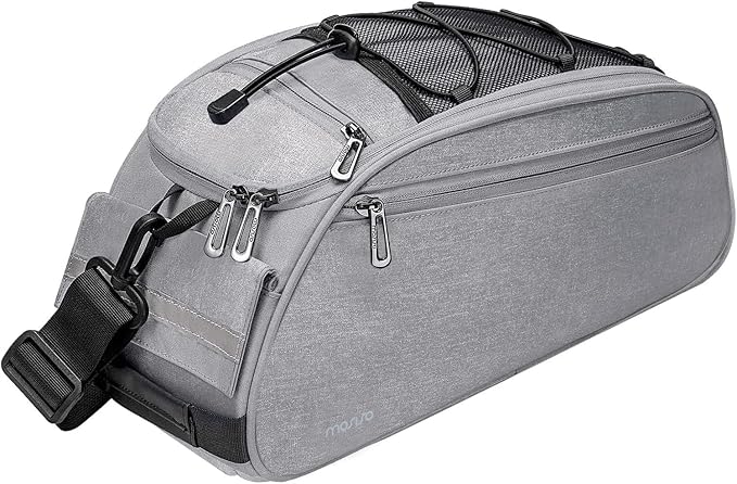 MOSISO Bike Rack Bag, Waterproof Bicycle Trunk Pannier Rear Seat Pouch Cycling Bike Carrier Backseat Storage Luggage Saddle Shoulder Bag