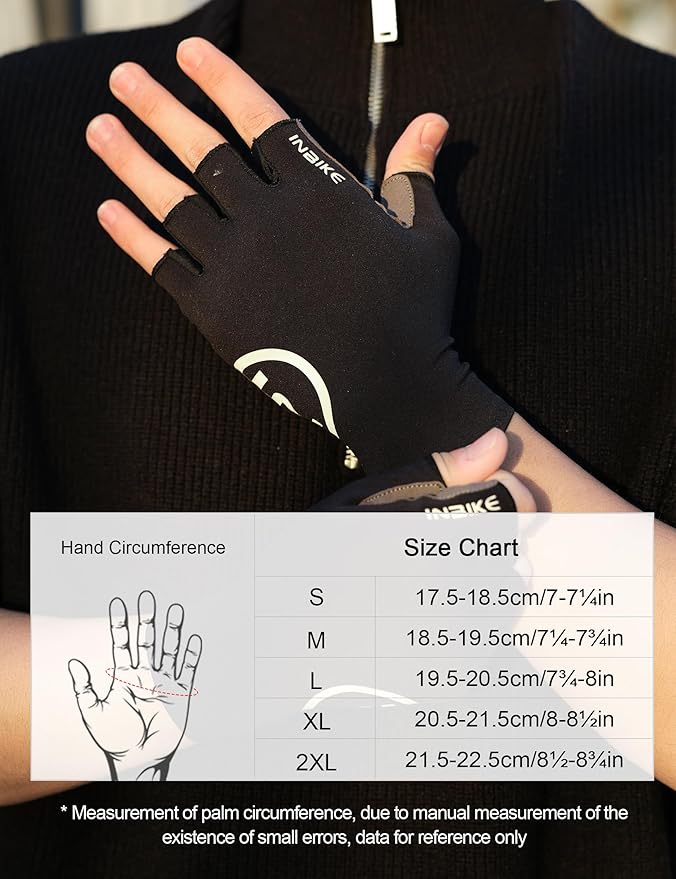INBIKE Cycling Gloves for Men Women, Breathable Bike Gloves Lightweight Half Finger Biking Glove Mountain Road Bicycle